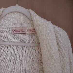 PEMBROKE LANE, vintage long off-white sweater, cozy, warm